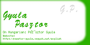 gyula pasztor business card